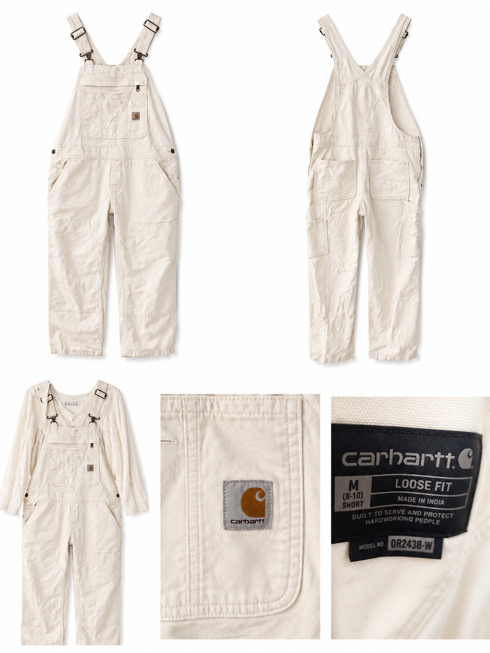 Carhartt Women's Natural Cream Loose-Fit Overalls